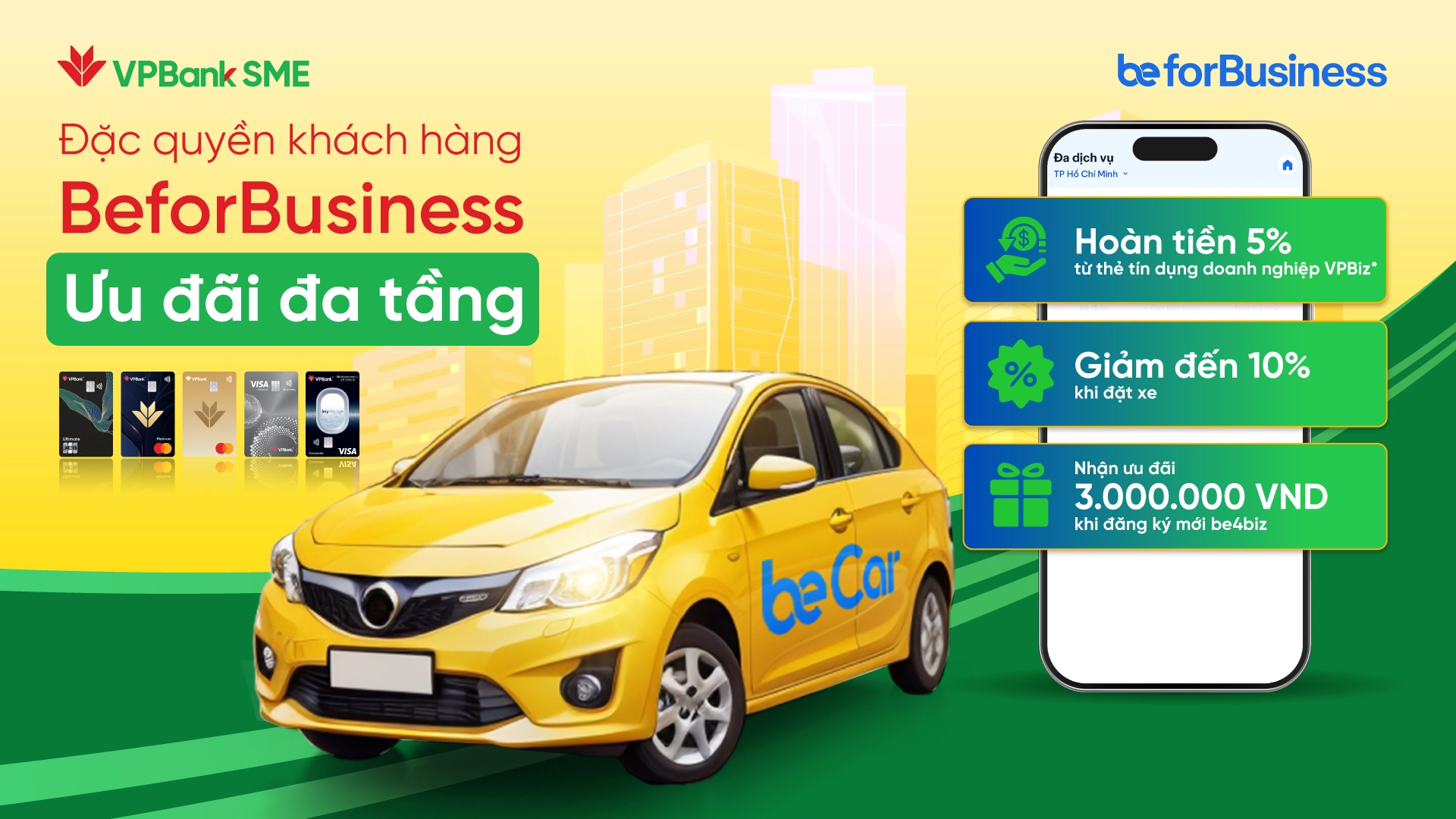 Nhận ưu đãi lên đến 15% khi Đăng ký BeForBusiness cùng Thẻ tín dụng doanh nghiệp VPBiz